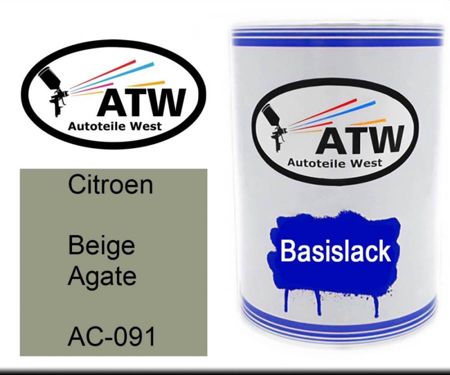 Citroen, Beige Agate, AC-091: 500ml Lackdose, von ATW Autoteile West.